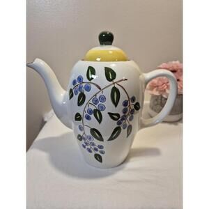 Vintage Stangl Pottery Blueberry Pattern Coffee Pot EUC